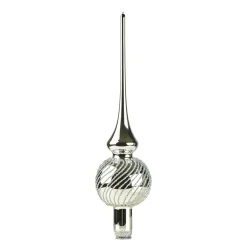 Baumspitze silber mit silber Spiraldekor