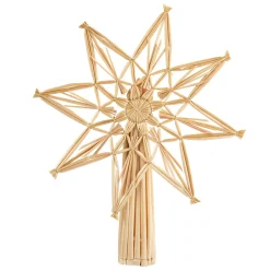 Baumspitze Stern aus Stroh