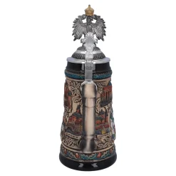 Bierkrug mit Zinnadler 