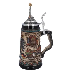 Bierkrug mit Zinnadler 