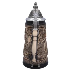 Bierkrug mit Zinndeckel 