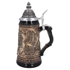 Bierkrug mit Zinndeckel 