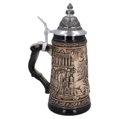 Bierkrug mit Zinndeckel 