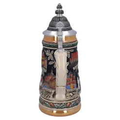 Bierkrug mit Zinndeckel 