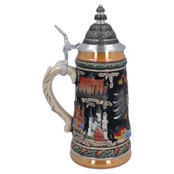 Bierkrug mit Zinndeckel 