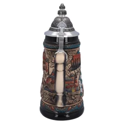 Bierkrug mit Zinndeckel 