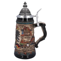 Bierkrug mit Zinndeckel 