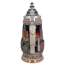 Bierkrug mit Zinndeckel 