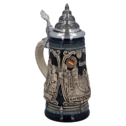 Bierkrug mit Zinndeckel 