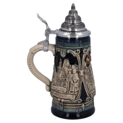 Bierkrug mit Zinndeckel 