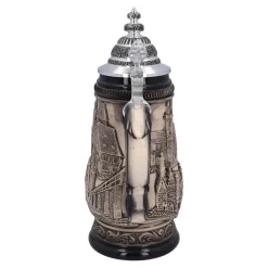 Bierkrug mit Zinndeckel 