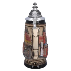 Bierkrug mit Zinndeckel 