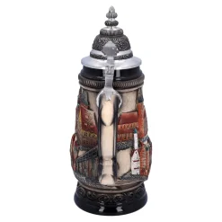 Bierkrug mit Zinndeckel 