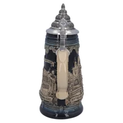 Bierkrug mit Zinndeckel 