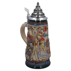 Bierkrug mit Zinndeckel 