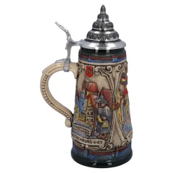 Bierkrug mit Zinndeckel 