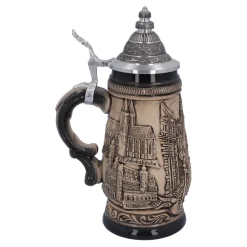 Bierkrug mit Zinndeckel 