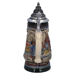 Bierkrug mit Zinndeckel 