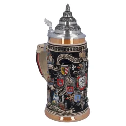 Bierkrug mit Zinndeckel 