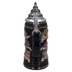 Bierkrug mit Zinndeckel 