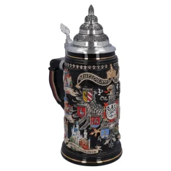 Bierkrug mit Zinndeckel 