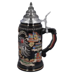 Bierkrug mit Zinndeckel 