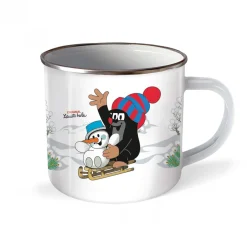 Emailletasse "Maulwurf im Winter"