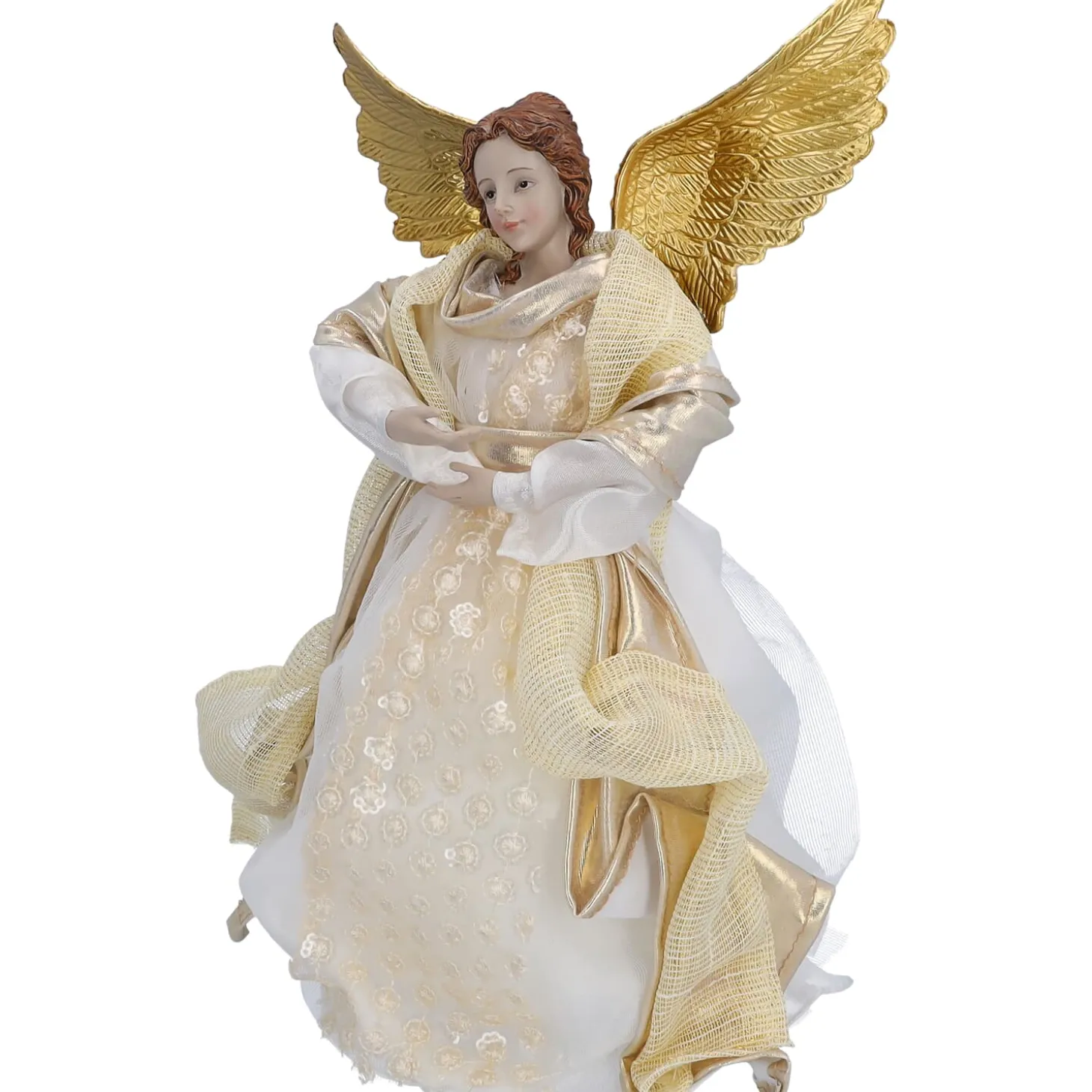 Engel, beige/goldfarben, Standfigur