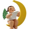 Engel mit Notenblatt, im Mond
