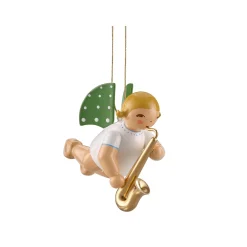 Engel mit Saxophon, schwebend