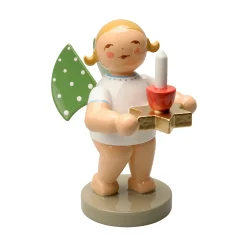 Engel mit Sterntülle und Kerze, rot