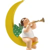 Engel mit Trompete, im Mond