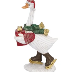 Gans auf Schlittschuhen