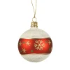Glaskugel Frosty mit Schneeflocken, 6cm