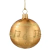 Glaskugel gold mit Noten, 6 cm