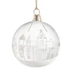 Glaskugel klar mit Häuserkulisse, 7 cm