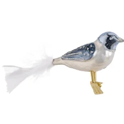 Glasvogel, blau/weiß