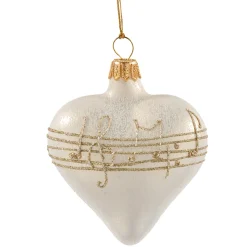 Herz cremefarben mit Notenband