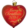 Herz "Merry Christmas 2025", Glas-Baumbehang