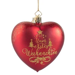 Herz "Unser erstes Weihnachten", Glas-Baumbehang