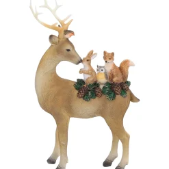 Hirsch mit Waldtieren