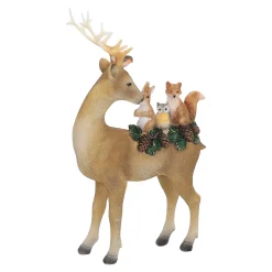 Hirsch mit Waldtieren