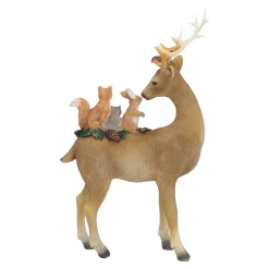 Hirsch mit Waldtieren