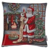 Kissenhülle "Weihnachtsmann mit Wunschzettel"