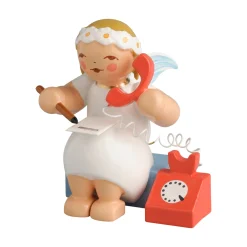 Margeritenengel mit Telefon, sitzend