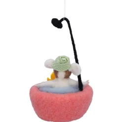 Maus in Badewanne aus Filz
