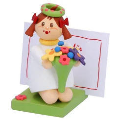 Mädchen mit Blumen "Viele Grüße"