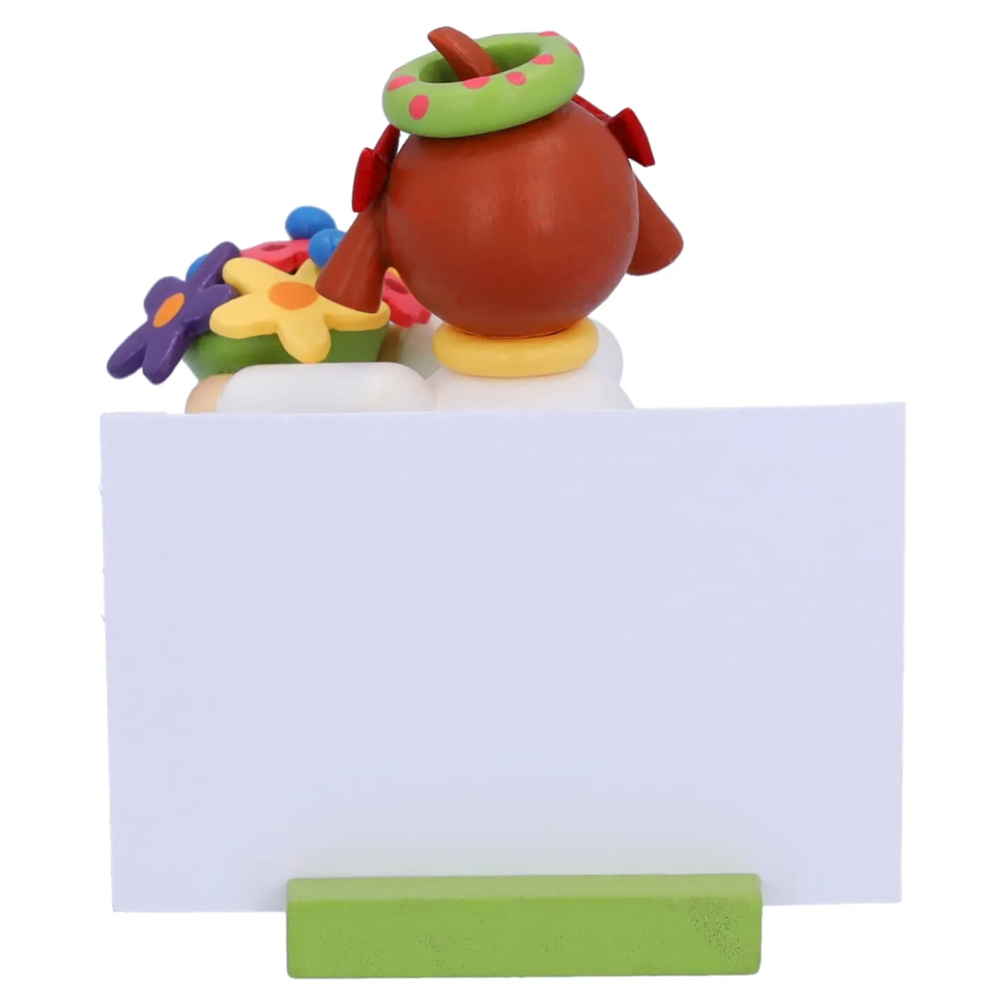 Mädchen mit Blumen "Viele Grüße"