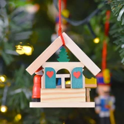 Nikolaus in der Spielzeugwerkstatt, Holz-Baumbehang