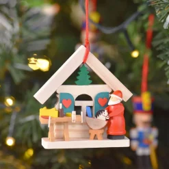 Nikolaus in der Spielzeugwerkstatt, Holz-Baumbehang